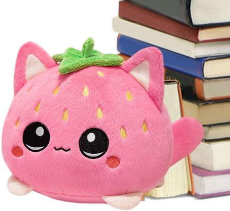 Statue Shaggy Kitty – Handpuppe Berry, Spielzeug Snuggle Tom Shaggy, flauschig gepolsterte Kreatur, Nackenrolle Tom-Cat Rosa samtig | komprimierbarer Stempel für Tierliebhaber