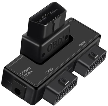 Wadakada OBD2 EIN in Adapterkabel Unterteiltes 16-Poliges 16-Adriges OBD-Erweiterungskabel Anschlussadapterkabel Universal Dc5521
