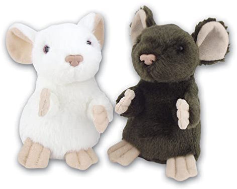 Pair Of Plush Soft Toy Mice. 13cm.