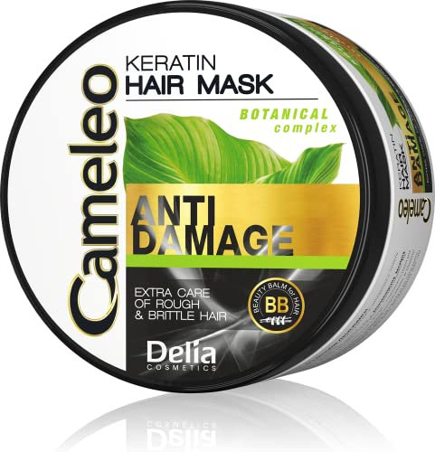 Cameleo - Keratin Mask - für geschädigtes, trockenes, raues, sprödes Haar - Regenerierende Reparaturbehandlung & Pflege mit biomimetischem Keratin & Arganöl - Hitzeschutz - 200ml