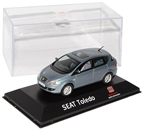 Seat Toledo Lluvia Blau Grau 3. Generation 5P 2004-2009 1/43 Modell Auto mit individiuellem Wunschkennzeichen