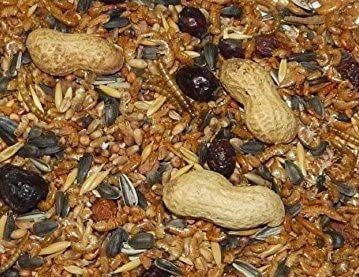SAHAWA® Wildvogelfutter-Ganzjahresfutter Mix Deluxe + Bachflohkrebse, Wintervogelfutter, Wildvögel, mit Mehlwürmern, Gammarus, Hagebutten,Erdnüsse auch für Eichhörnchen … (5 Liter Eimer)