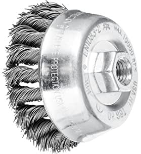 PFERD Topfbürste gezopft TBG | Ø 80mm M14 Stahl-Draht-ø 0,50 | 43306031 – für Winkelschleifer