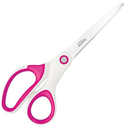 Leitz WOW Titan Qualitätsschere, Für Rechts- oder Linkshänder (beidhändig), Haushaltsschere mit ergonomischem Griff, Für zu Hause oder Schule, Pink, 53192023