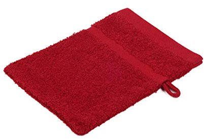 Gözze - Gant de Toilette, Lot de 4, Doux et absorbant, 100% Coton, 16 x 21 cm - Bordeaux