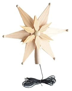 Rudolphs Schatzkiste Baumschmuck Christbaumspitze EL Beleuchtet doppelt aus Kiefernblätter BxHxT=25x25x7cm NEU Weihnachten Christbaum Baum Spitze Holzschmuck Holz Seiffen Erzgebirge Dekorati