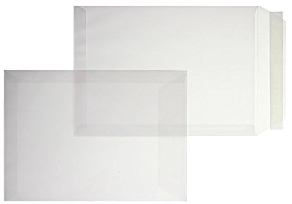Transparent-Versandtaschen | Premium | 200 x 280 mm (DIN E5) Weiß (100 Stück) mit Abziehstreifen | Briefhüllen, Kuverts, Couverts, Umschläge mit 2 Jahren Zufriedenheitsgarantie