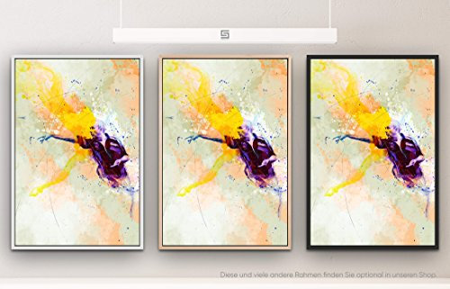 Paul Sinus Art Dart 90x60cm auf Leinwand im Schattenfugenrahmen Weiss