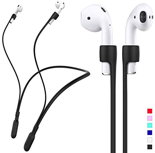 HALLEAST Compatible with Apple Airpods Strap, Silicone Anti-Lost Neck Strap Wire Cable Cord Connector Sports Neckband holder, Replacement for Airpods Pro 2, 3, Pro, 2 & 1 Wireless Charging, Black