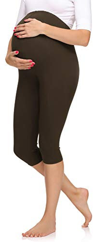 Merry Style Legging 3/4 Grossesse Maternité Tenue Sport Femme MS10-298 (Marron, L)