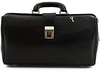 VICTOR LINE SRL Medizinische Tasche/Verottungstasche, Unisex, aus 100% Echtleder, Farbe Schwarz – Made in Italy – Handwerk Toscane