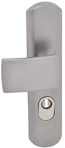 Vachette MUZE - Poignée de porte blindée sur Plaque pour porte Palière - Version Clé I pour Porte Palière - Entraxe 195 mm - Matériau Zamak Résistant - Finition Chrome Velours - Garantie 10 Ans
