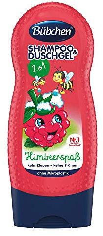 Bübchen Kids Shampoo & Duschgel Himbeerspaß, Kinder-Shampoo & -duschgel, pH-hautneutrale Waschlotion für sanfte Kinderhaut, mit Himbeer-Duft, 1er Pack (1 x 230ml)