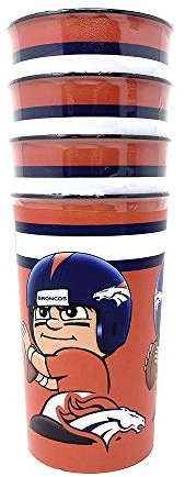 NFL Denver Broncos Partybecher Trinkbecher Set 4-Stück Becher Cup 525ml