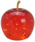 Wurm Lampe Apfel (S) Glas Rot, Apfel Lampe mit LED Lichterkette, Dekolampe, Tischleuchte, Apfellampe