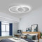 A.1.Coo LED Deckenleuchte Wohnzimmerlampe Ring Design Metall Deckenlampe Mit Fernbedienung Dimmbar Acryl Deckenbeleuchtung Kinderzimmer Lampe Esszimmer Schlafzimmerlampe Bad Flur,Weiß,2 Ringe