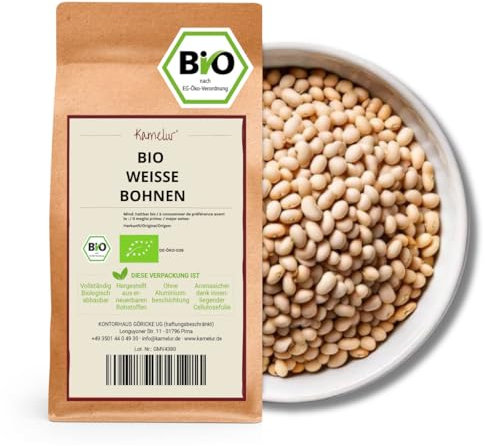 Kamelur 500g BIO weiße Bohnen getrocknet getrocknete Bohnen BIO ohne Zusätze aus kontrolliert biologischem Anbau