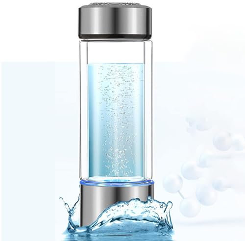 Hydrogen Water Bottle, Portable Hydrogen-Rich Water Glass Rechargeable ion Water Generator Hydrogen-Rich Water Cup Generator for Home Travel (800-1300PPB)