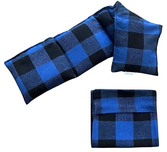 Mikrowellen-Heizkissen mit waschbarer Tasche, Königsblau kariert mit Tasche