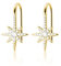 SLUYNZ Étincelante Étoile Goutte Boucles d’oreilles pour Femmes Adolescentes 925 Argent sterling CZ Étoile Crochet Boucles d’oreilles (C-Gold)