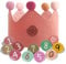 URAQT Geburtstagskrone Kinder, Geburtstagskrone Stoff, Geburtstag Kinderkrone, Krone Geburtstag für Jungs Mädchen mit Happy Birthday Spruchband und Auswechselbaren Zahlen von 0-9 (Rosa)