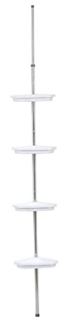 TENDANCE Etagère d'angle Colonne de Douche télescopique en Aluminium avec 4 Paniers H Maxi 260 cm
