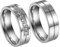 Flongo Paar Ringe Ehering Band Ring Partnerring Valentine Valentinstag Hochzeit Engagement Verlobungsringe für Frauen Männer Herren Damen Silber