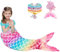 WERNNSAI Meerjungfrauen Decke - Weiche Meerjungfrauen Schwanz Decke mit Pailletten Haarnadel Armband für Mädchen Teenager Regenbogen Meerjungfrauen Tragbare Decke Geschenk zum Geburtstag 140 x 60cm