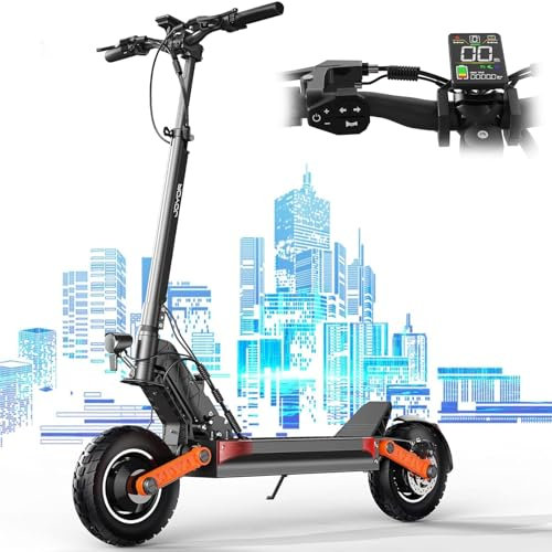 JOYOR S5 Monopattino Elettrico Adulto, 48V 13Ah, Carico Massimo 150 kg, Pneumatici fuoristrada da 10 pollici, Resistenza fino a 60 chilometri, Pieghevole(Con indicatore di direzione)