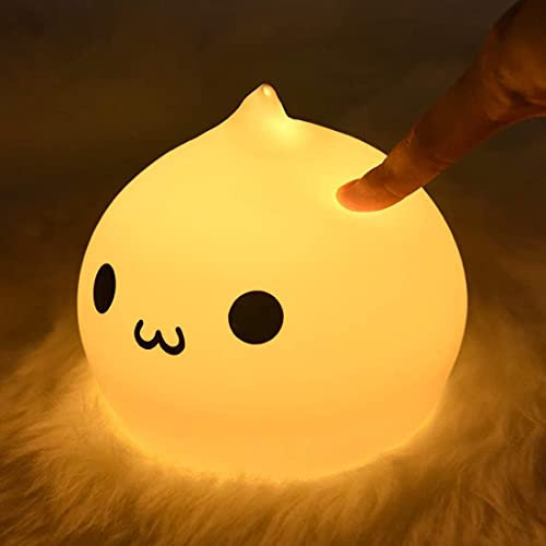 ZKLiLi Niedliche Katze Lampe, Nachtlicht für Mädchen Schlafzimmer, Kitty Lampe Geburtstagsgeschenke für Kinder Baby Kleinkind Teenager Portable Silikon Kawaii Nachtlicht (Knödellampe)