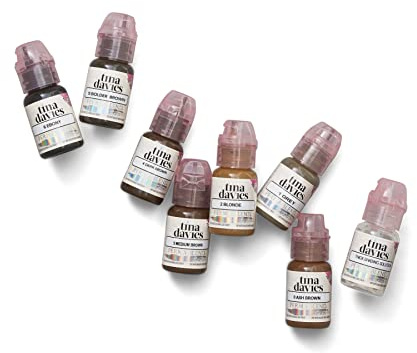 Tina Davies X Perma Blend Brow Pigment Collection, 8 x 1/2oz Bottles, PMU