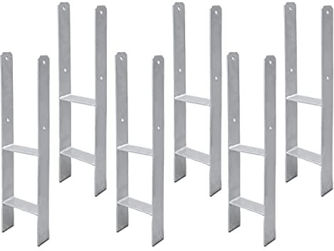 Sonnewelt Lot de 6 supports de poteau en H de 81 mm - Longueur : 600 mm - Épaisseur du matériau : 5 mm (6 pièces de 81 mm)