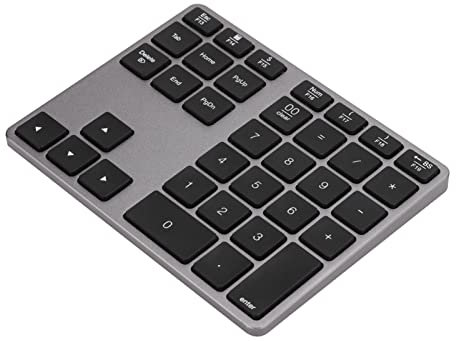 Clavier Numérique sans Fil, 35 Touches Bluetooth 5.0 Numpad, pavé Numérique Rechargeable, pour Mac Laptop Desktop PC (Gris Fer)