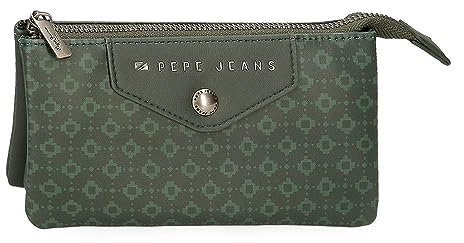 Pepe Jeans Bethany Geldbörse mit DREI Fächern, Grün, 17,5 x 9,5 x 2 cm Kunstleder, grün, Talla única, Geldbörse mit DREI Fächern