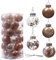 Herfair 30 PCS Weihnachtskugeln Kunststoff Rot Gold Christbaumkugeln Weihnachtsbaumkugeln 6cm Weihnachtsschmuck Baumkugeln Christbaumschmuck Weihnachtsdeko Weihnachten für Weihnachtsbaum (Rosa Gold)
