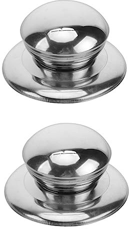 BESTonZON Sartén 2 Piezas Perillas Tapa Cacerola Perilla De Cocina De Acero Inoxidable Perilla Olla De Repuesto Perilla De Olla De Acero Inoxidable Grip Cookware Asa Tapa Olla Universal