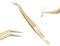 NAGARAKU Pinzette Fibra Ciglia Volume Innesto Curva Pinzetta Oro Punta Fibra Precisione Punta Curva Professionali Antistatiche Antiscivolo Inossidabile Eyelash Volume Tweezer (Golden Feather AG-06)