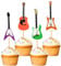 MiaLover 36Pcs Gitarre Cupcake Toppers Musikinstrument Form Cupcake für Geburtstag Baby Dusche Thema Geburtstag Party Supplies