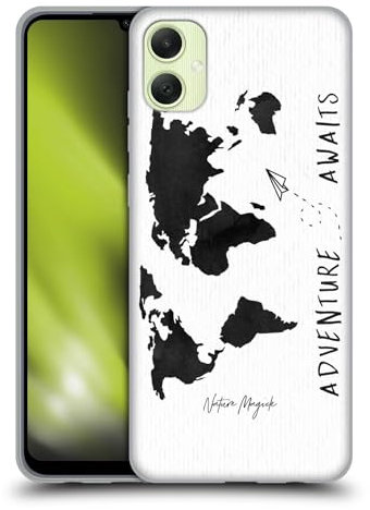 Head Case Designs Offizielle Nature Magick Minimal Maps Quote Adventure Awaits World Map 2 Soft Gel Handyhülle Hülle kompatibel mit Samsung Galaxy A05
