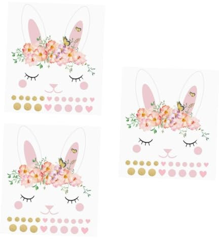 TOYANDONA 3 Stk Tapete Kinderzimmer Bling Blumendekoration Kinder Aufkleber Selbstklebende Wandaufkleber Kindergarten Wandtattoos Für Babys Wandtattoo Osterhase Bilden Erdfarben