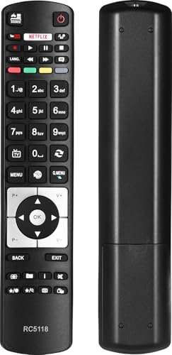RC5118 Universal Fernbedienung Kompatibel mit Telefunken/Bush/Digihome/Alba/Polaroid/FINLUX/Hitachi Smart TV Fernseher
