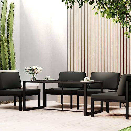 QZZCED Garten-Esstisch Anthrazit 120x60x66 cm Aluminium, Garten Lounge Tisch Balkon Esstisch Outdoor Tisch Patio Tisch für Gärten, Terrassen, Balkone