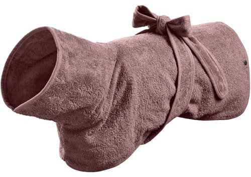 HUNTER Hundebademantel RIGA, saugstarkes Frottee, trocknet schnell, schützt vor Auskühlung, leicht anzulegen mit Gürtel, 60 °C waschbar, schützt Auto/Möbel vor Nässe, Farbe: Altrosa, Größe: 70