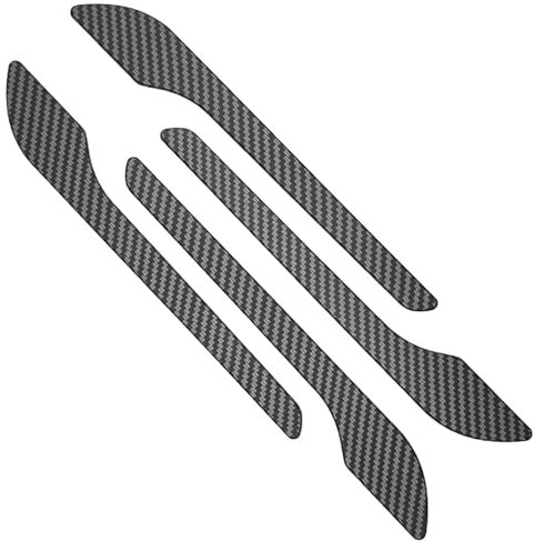 XMSCN Carbon Fibre Door Handle Cover for T-esla Model 3&Y,4PCS Carbon Fiber Exterior Four Door Handle Wrap Cover Decorations Car Accessories,Compatible T-esla Model 3/Y-2017-2024 (Matte Carbon Fiber)