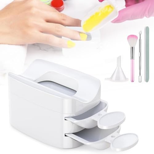 Dip Powder Tray Portable Dip Powder Nail Kit Nail Dip Container Tray Nail Glitter Dipping Container French Nail Dip Mold Sequins Dip Recycling Tray