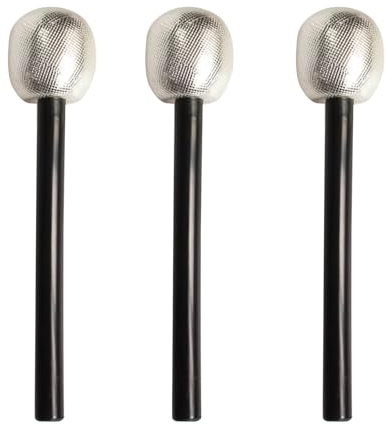 RmKbe 3 Pcs Fake Microphones Simulation Microphone Toy Plastic Pretend Microphone Toy Halloween Decorative Microphone for Party Supplies