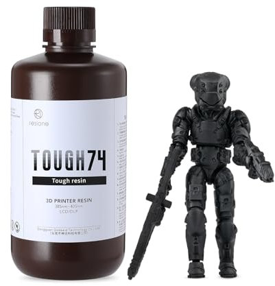 RESIONE Robustes Resin für 3D Drucker - 405 nm UV-härtende Fotopolymerharz Resin - Ultra Tough 3D Drucker Resin Mit Dauerhafte Schlagfestigkeit Verschleißfest für MSLA/DLP/LCD 3D Printer - Schwarz