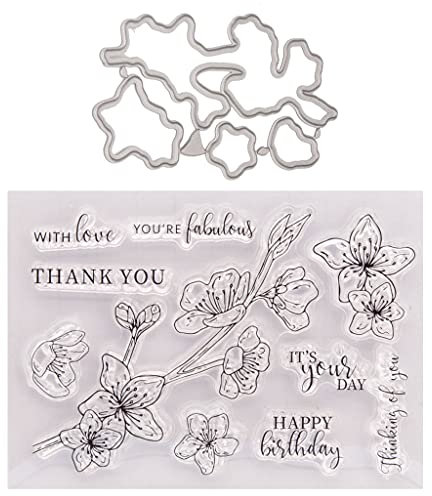 XZQYDS Siegelstempel mit Blumen-Motiv, Schablonen-Set, Scrapbook-Prägung