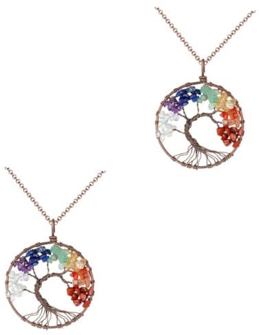 LIFKOME 2pcs Tree of Life Necklace Sterling Pendant Gravel for Women Shower for Mum