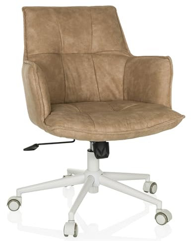 hjh LIVING Homeoffice Stuhl gepolstert SOLAO Life W Schreibtischstuhl Drehstuhl höhenverstellbar, Stoffbezug Beige